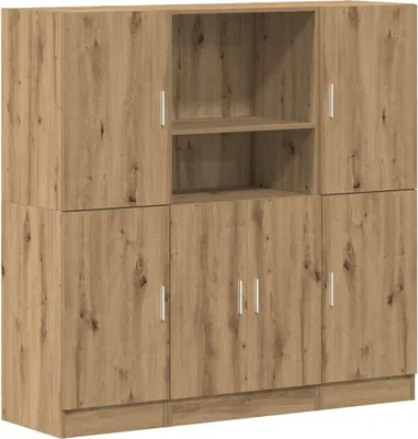 Obrázek produktu pro Sada 3 kusů kuchyňských skříněk dub artisan kompozitní dřevo