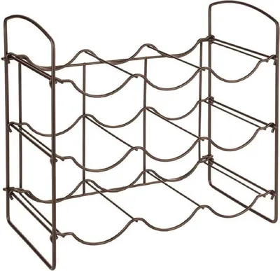 Produktbild von mDesign Weinregal Regal Flaschenhalter 9 Flaschen 3 Ebenen Metall Bronze