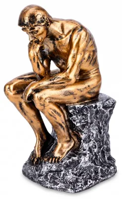 Denker-Skulptur aus Harz, Bronze, 24,5 × 14 × 10,5 cm