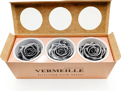 Produktbild von Stabilisierte Rose - Silber - XL - 3 Stk