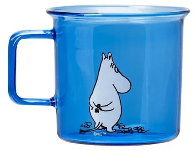 Produktbild von Muurla Glastasse Mumin Moomintroll Blau (350 ml)