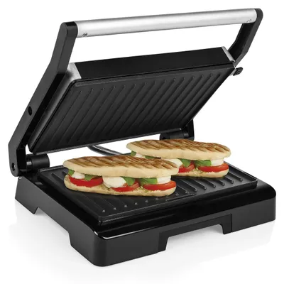 Productafbeelding van Tristar GR-2854, zwart, roestvrij staal, kunststof, rechthoekig, 230 x 145 mm, deksel met scharnier, 4 poten
