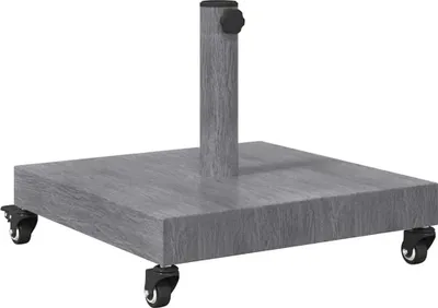 Image de Pied de parasol vidaXL, gris foncé, aspect bois, 45 x 45 x 31,5 cm