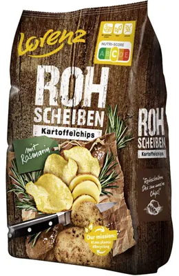 Produktbild von Lorenz Rohscheiben Kartoffelchips Rosmarin 120g
