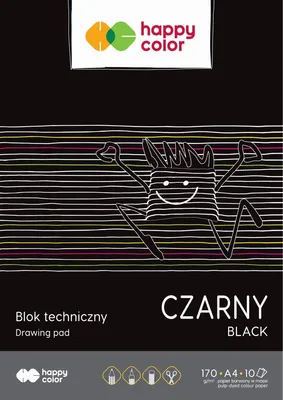Zdjęcie produktu dla Zestaw bloku technicznego A4 - 10 arkuszy czarnego papieru 170g od HAPPY - idealny wybór dla kreatywnych projektów! Wysoka jakość, świetna trwałość i wszechstronność!