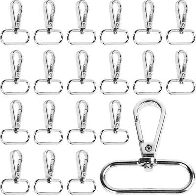 Image de Porte-clés en forme de D, avec mousqueton, 38 mm, lot de 20