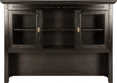 Produktbild von SIT Möbel Buffet-Aufsatz | 2 Glastüren, 2 offene Fächer | Akazie massiv | antikfinish | B 148 x T 34 x H 110 cm | 09833-30 | Serie SAMBA