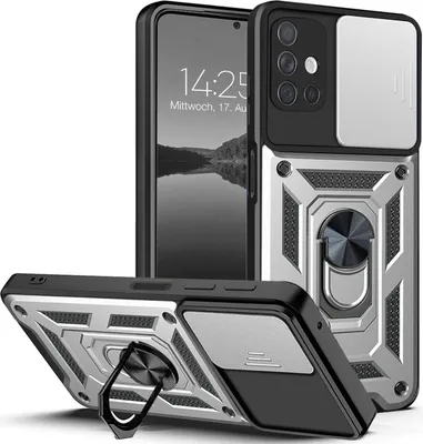 Produktbild von Armor Handyhülle für Samsung Galaxy A51 Kameraschutz Handy Panzer Case Cover Schutzhülle Outdoor Farbe: Silber