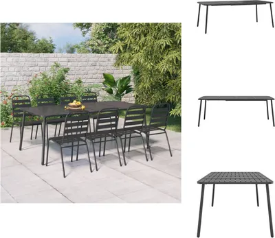 Produktbild von vidaXL Gartentisch Anthrazit 200x100x71 cm Stahl -  Gartentische
