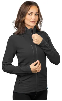 Produktbild von ALPIN LOACKER Merino Jacke Damen 270 g/m² I Wolle Fleecejacke atmungsaktiv I Wolljacke für Outdoor und Freizeit, Schwarz XL
