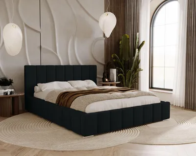 Produktbild von Polsterbett 180x200 mit Stauraum DUMFRIES - schwarz 1
