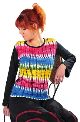 Produktbild von Patchwork Sweatshirt | Sansa | gebatikt im Cutted-Stil : schwarz XL Farbe: Schwarz Größe: XL