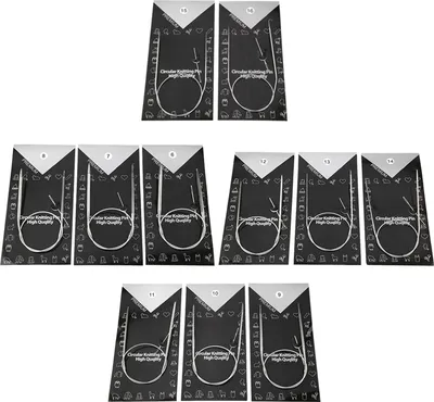 Obrázek produktu pro 11ks 43/65/80 cm více velikostí kruhových pletacích jehlic pro ruční pletení svetrů - tkalcovská sada (43 cm)