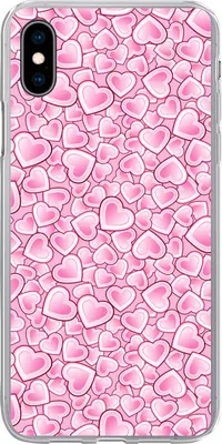 Produktbild von MuchoWow® Handyhülle Schutzhülle Hülle für Telefoonhoesje iPhone Xs Mädchen - Herzen - Rosa - Muster - Mädchen - Kind - Kinder Silikon Softcase Handy Hülle - Handytasche