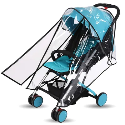 Produktbild von Kinderwagen-Regenhülle - Universeller Wind- und Wetterschutz - Schwarz