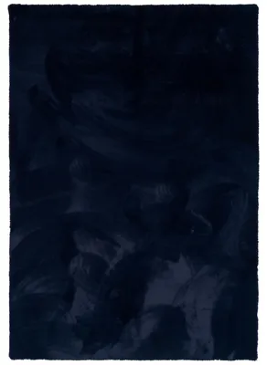Produktbild von Luxus Super Soft Kunstfell Teppich Plush Einfarbig, Größe:90x160 cm, Farbe:Dunkelblau