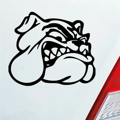 Produktbild von Auto Aufkleber Bulldogge Hund Tier Animal Dogge 12x10 cm Schwarz Matt Sticker Heckscheibenaufkleber