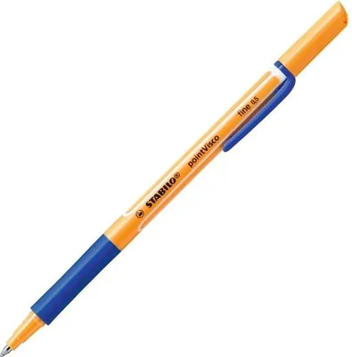 Obrázok produktu pre STABILO pointVisco, Guľôčkové pero s vrchnákom, Modrá, Modrá, Oranžová, Jemná, Kolo, Stredná