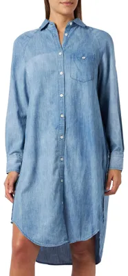 Produktbild von Replay Damen Jeanskleid Langarm Knielang, Medium Blue 009 (Blau), XXS
