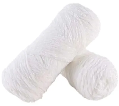 Produktbild von Samtgarn Häkelgarn Plüschwolle zum Stricken Basteln 100g Weiß