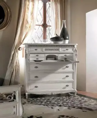 Produktbild von Kommode Luxus Kommoden Wohnzimmer Holz Klassischе Design Weiß Neu