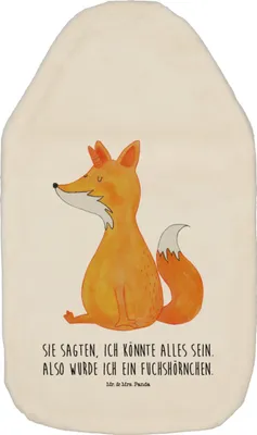 Produktbild von Mr. & Mrs. Panda Wärmflasche Einhorn Fuchs - Weiß - Geschenk, Füchse, Einhörner, Fuchshörnchen, Wärmflaschen, Unicorn, wärmebeutel, gummi, naturkautschuk, Wärmekissen