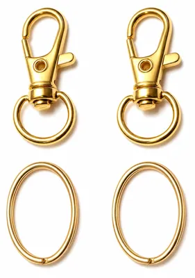 Schlüsselring-Set, 80 Stück, Karabinerhaken, gold, Metall