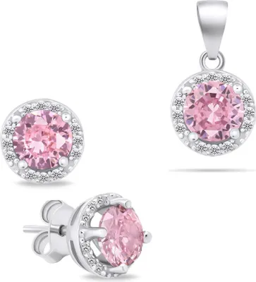 Immagine prodotto di Set di gioielli in argento con zirconi SET230WP (orecchini, ciondolo)
