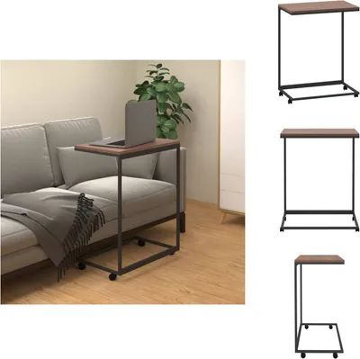 Immagine prodotto di vidaXL Tavolino con rotelle nero 55x35x70 cm in legno - Tavolini da caffè