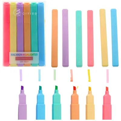 Immagine prodotto di Set Di Pennarelli Evidenziatori Pennarelli Colorati Ufficio Scuola 6 Pz.