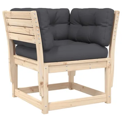 Produktbild von vidaXL Gartensofa mit Armlehnen und Kissen Massivholz Kiefer