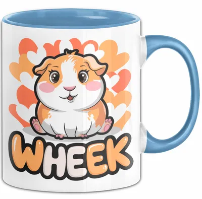 Produktbild von Meerschweinchen Tierliebhaber Tasse Geschenk Lustige Geschenkidee Spruch Wheek (Blau)