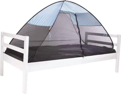 Image de Lit de tente - tente pour deux personnes - moustiquaire avec sac de transport pliable - protection contre les insectes pour le lit - léger et portable - 200 x 90 x 110 cm - bleu ciel