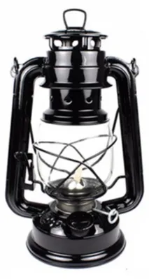 Obrázok produktu pre Kovová petrolejová lampa 25 cm - čierna