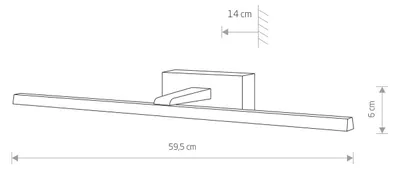 Produktbild von Wandleuchte Aluminium LED 59.5 cm breit Weiß länglich 3000 K warmweiß 640 lm
