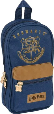 Obrázek produktu pro Batoh s penály Harry Potter Magická hnědá námořnická modrá (12 x 23 x 5 cm) (33 ks)