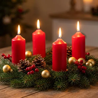 Produktbild von Pyramidenkerzen für Weihnachtsdekoration und stimmungsvolles Ambiente, 24 Stück