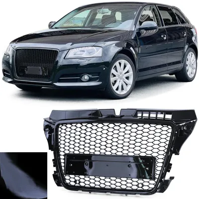 Kühlergrill Sportgrill Waben Schwarz Glanz für Audi A3 8P Facelift ab 2008-2013 – Produktansicht