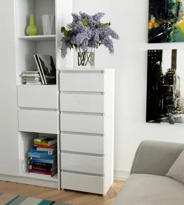 Image de Commode étroite à tiroirs VALESTRA - blanche