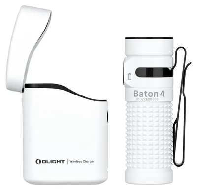 Immagine prodotto di Kit Olight Baton 4 Mini: torcia LED ricaricabile con custodia di ricarica