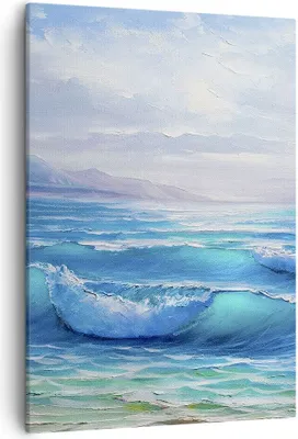 Produktbild von Bild auf Leinwand - Leinwandbild - Einteilig - Meer Welle Möwe - 50x70cm - Wand Bild - Wanddeko - Wandbilder - Leinwanddruck - Kunstdruck - Wanddekoration - Leinwand bilder - Wandbild - PA50x70-4033