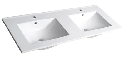 Immagine prodotto di Sapho Slim - Lavabo doppio 1200x460 mm, con sfioratore, 2 fori per rubinetteria, bianco 1601-120