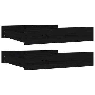 Produktbild von Bettschubladen 2 Stk. Schwarz Massivholz Kiefer