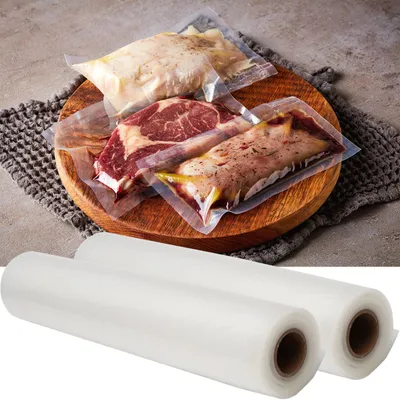 Produktbild von 2 Profi Vakuumier-Folienschläuche, 28 x 500 cm, Profi Qualität, für Balken-Vakuumierer u. Vakuumier Schweissgeräte, BPA-frei, perfekt auch als Sous Vi