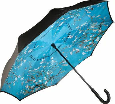 Produktbild von Goebel Upside-Down Schirm Vincent van Gogh - Mandelbaum blau, 100% Polyester, Bunt, Mechanik = manuell, 67061131