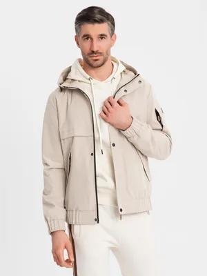 Obrázek produktu pro Ombre Clothing Pánská šusťáková bunda Niyan béžová M