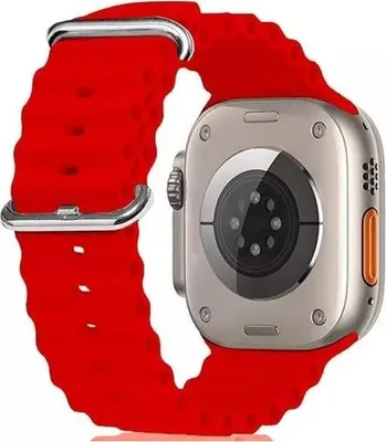 Produktbild von Armband Für Apple Watch 4/5/6/7/8/9/10/Se/Ultra 44/45/46/49Mm Rotes Silikon