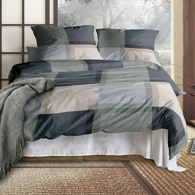 Produktbild von Irisette Mako-Satin Bettwäsche Wave 8672 salbei 135x200 cm + 80x80 cm