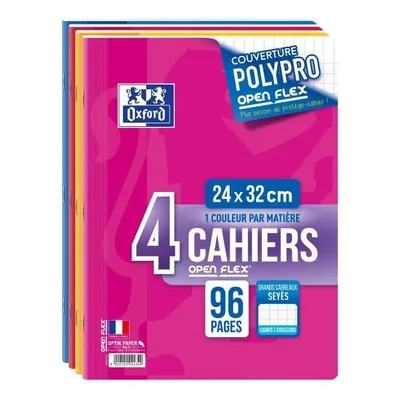 Image de OXFORD Lot de 4 agrafes 96 pages, 24 x 32 cm, Openflex- 90 g