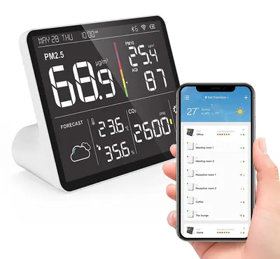 Obrázok produktu pre Počasová stanica, bezdrôtový teplomer s viacerými senzormi, WiFi inteligentná stanica na monitorovanie kvality vzduchu, monitor kvality vzduchu, model M100